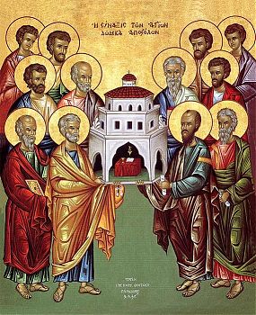Икона собора святых "Славных и всехвальных двенадцати апостолов", 08СВ8 - Купить полиграфическую икону на холсте