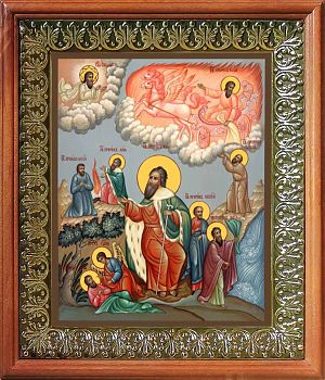 Икона Илии Пророка Фесвитянина в киоте | Размер 13х16 см | 42003-8 (09И20)