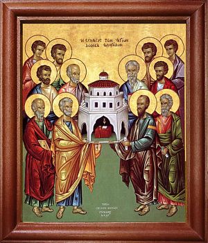 Икона собора двенадцати апостолов в киоте | Размер 13х16 см | 42003-22 (08СВ8)