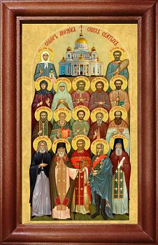 Икона собора Мордовских святых в киоте | Размер 10х20 см | 42202-22 (08СВ1)