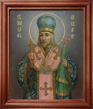 Икона Иоасафа Епископа Белгородского в киоте | Размер 13х16 см | 42003-22 (09И16)