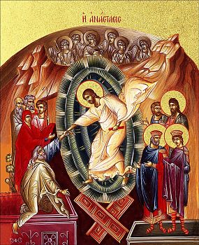 Икона "Воскресения Христова" с золочением поталью, 05006-УЛ