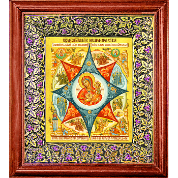 Купить киот-пенал с рамкой "Басма" со стразами "Виноград", 12101-10, под иконы 13 х 16 см