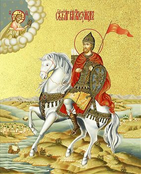 Икона "Александр Невский", св. блгв. кн., с золочением поталью, 09002-УЛ