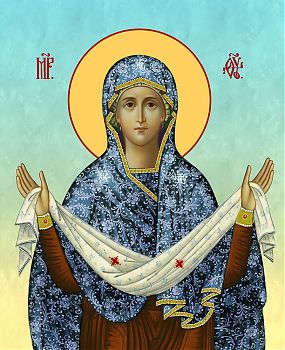 Икона Божией Матери "Покров Пресвятой Богородицы", 03П2, икона на холсте - новый каталог