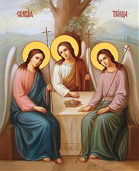 Икона "Пресвятой Троицы", 02Т2 - Купить полиграфическую икону на холсте