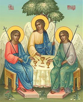 Икона "Пресвятой Троицы", 02Т4 - Купить полиграфическую икону на холсте