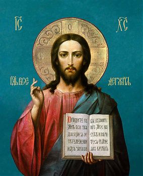 Икона Господа Иисуса Христа "Спаситель", 01008 - Купить полиграфическую икону на холсте