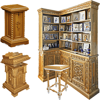 Столы панихидные, литийные, алтарные, тумбы (кружки)