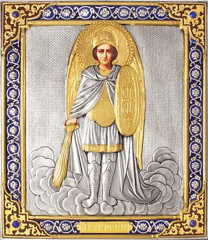 Икона Святого Архангела Михаила в посеребренной ризе (окладе), Р-230.7