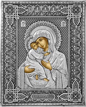 Икона Божией Матери "Владимирская" в посеребренной ризе (окладе), Р-113