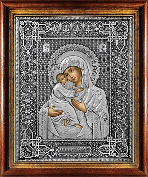 Икона Божией Матери "Владимирская" в посеребренной ризе (окладе), Р-113К