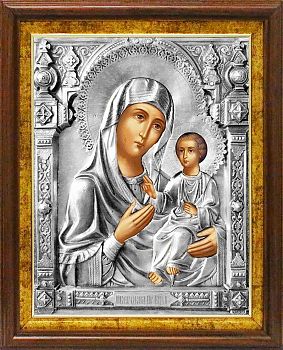 Икона Божией Матери "Иверская" в посеребренной ризе (окладе), Р-3К