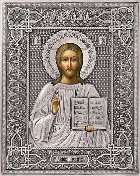 Господь Вседержитель в посеребренной ризе (окладе), Р-112