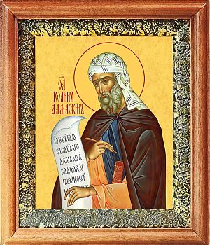 Икона Иоанна Дамаскина преподобного песнописца в киоте | Размер 13х16 см | 40200-8 (09И14)