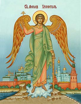Икона Святого Ангела хранителя, 04001 - Купить полиграфическую икону на холсте