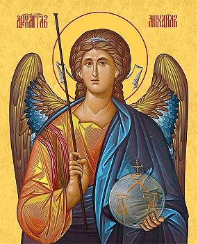 Икона Архангела Михаила, святого Архистратига, 04А12 - Купить полиграфическую икону на холсте