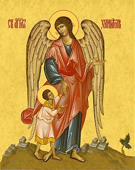 Святой Ангел Хранитель с душой, 04А6, иконы на холсте - новый каталог