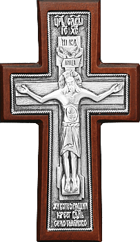 Крест "Годеновский" автомобильный подвесной, посеребренный, клен, 17145