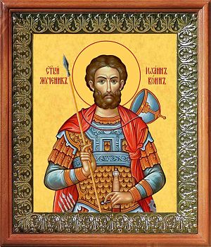 Икона Иоанна Воина мученика в киоте | Размер 13х16 см | 42003-8 (09И13)