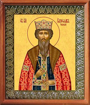 Икона Вячеслава Чешского благоверного князя в киоте | Размер 13х16 см | 42003-8 (09В10)