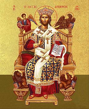 Икона Спасителя "Спас Архиерей Великий" с золочением поталью, 02006-УЛ