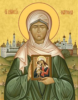 Икона святой Матроны Московской, блаженной, 10М3 - Купить полиграфическую икону на холсте