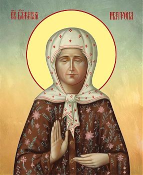Икона святой Матроны Московской, блаженной, 10М8 - Купить полиграфическую икону на холсте