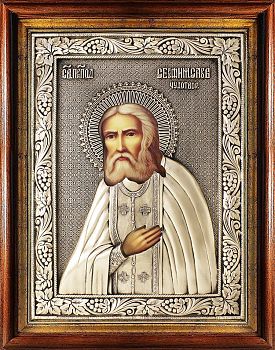 Купить икону Серафима Саровского | В окладе | В киоте | Р-261К
