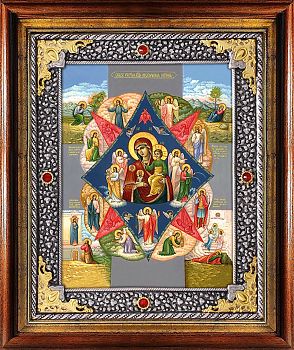 Универсальный посеребренный оклад (Икона БОЖИЕЙ МАТЕРИ "НЕОПАЛИМАЯ КУПИНА"), Р-58.2-УЛК (03046)