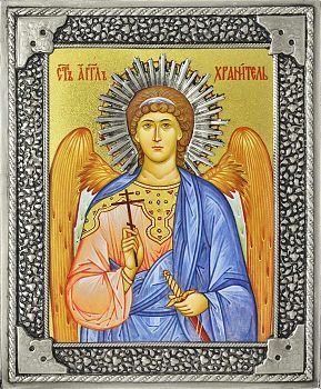 Универсальный посеребренный оклад (Икона АНГЕЛА ХРАНИТЕЛЯ), Р-58-УЛН (04А15)