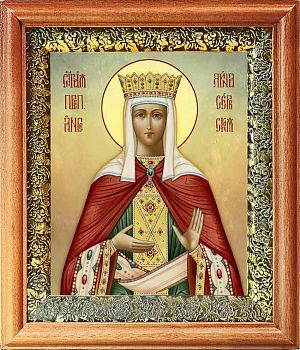 Икона Ангелины Сербской преподобной королевы в киоте | Размер 13х16 см | 40200-8 (10А2)