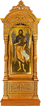 Киот напольный из дерева "Державный" без сени. Заказать по цене производителя для украшения православного храма