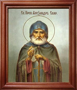 Икона Александра Свирского преподобного в киоте | Размер 13х16 см | 42003-22 (09004)