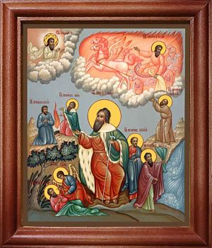 Икона Илии Пророка Фесвитянина в киоте | Размер 13х16 см | 42003-22 (09И20)