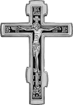 Купить Выносной православный крест | Посеребренный | Большой | 330 мм | 17150