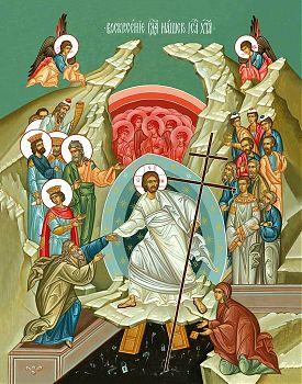 Икона Господа Иисуса Христа "Воскресение Христово", 05004 - Купить полиграфическую икону на холсте
