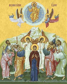 Икона Господа Иисуса Христа "Вознесение Господне", 05В3 - Купить полиграфическую икону на холсте