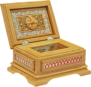 Купить мощевик настольный | Деревянный мощевик | Ларчик для мощей | Резьба | Ковчег | Для частиц